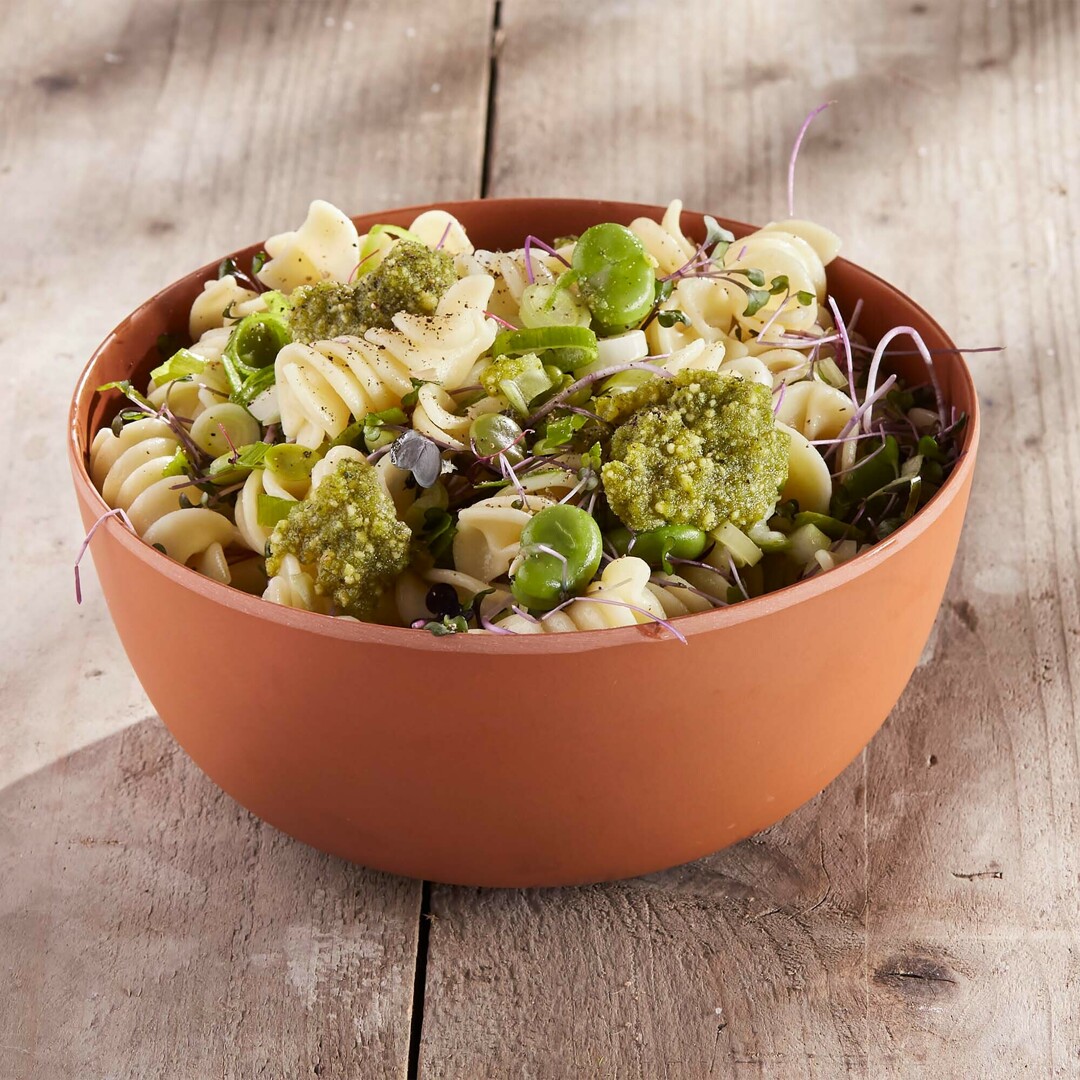 Recept: groene koude pastasalade.