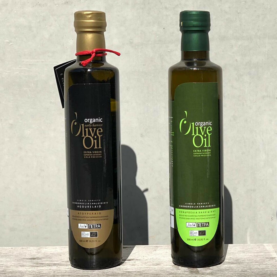 Huile d'olive grecque de Ladopetra, disponible au marché frais CRU.