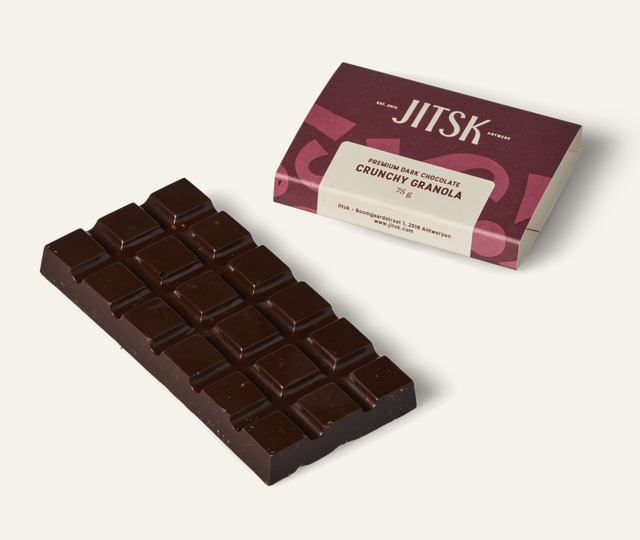 Crunchy granola pure chocolade Jitsk 75g