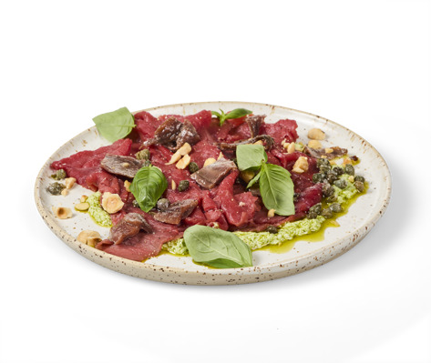 Carpaccio Runds pesto