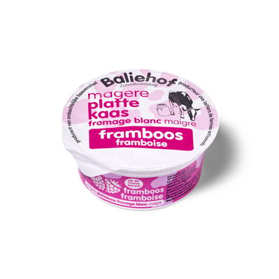 Plattekaas mager framboos 150g - Baliehof